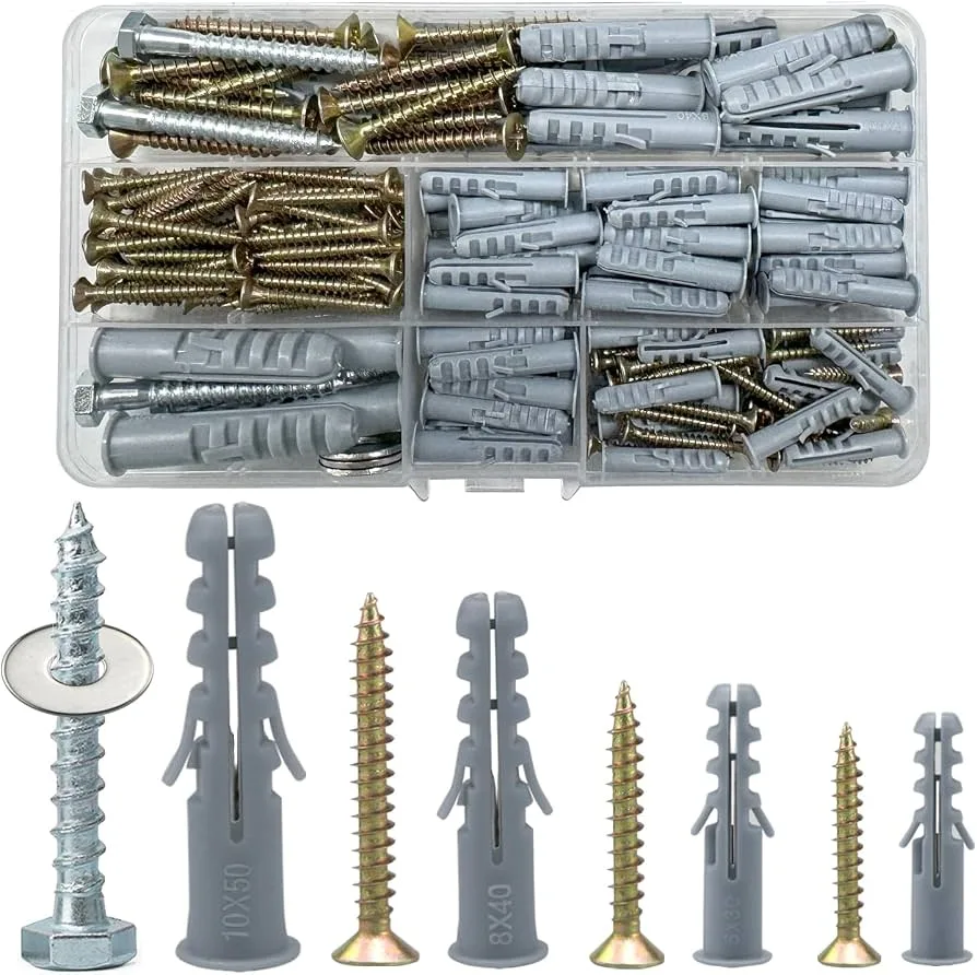 Assorted Screws & Wall Plugs – 200 Pack